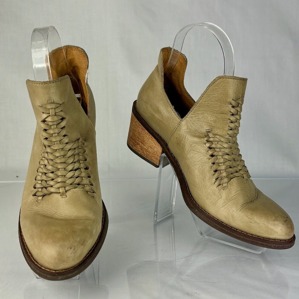Summer Boot SALE! Latigo Handwoven Leather Ankle Boots Boho Western Chic 6.5